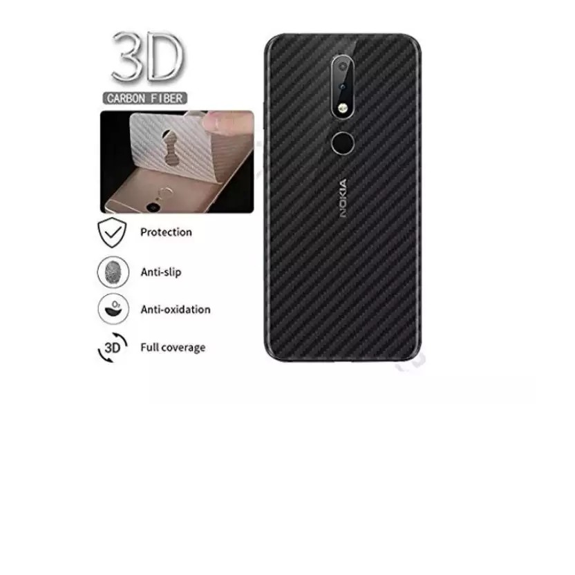 Bộ 3 tấm dán lưng mặt sau vân carbon 3D chống xước cho điện thoại Nokia 2.3, 3.2, 7.2, 8.1, X5, X6, X7