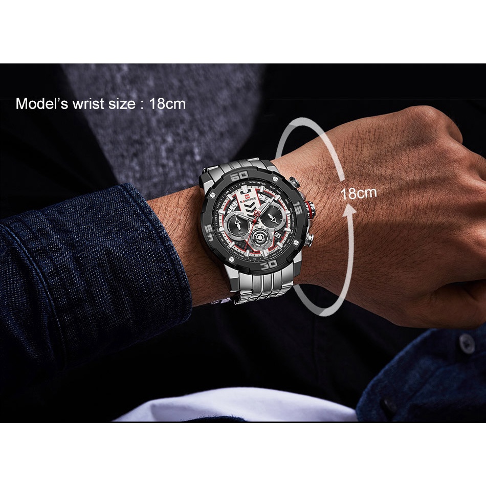 Đồng Hồ Nam NAVIFORCE Mặt Thạch Anh Dây Inox Phát Quang Sang Trọng