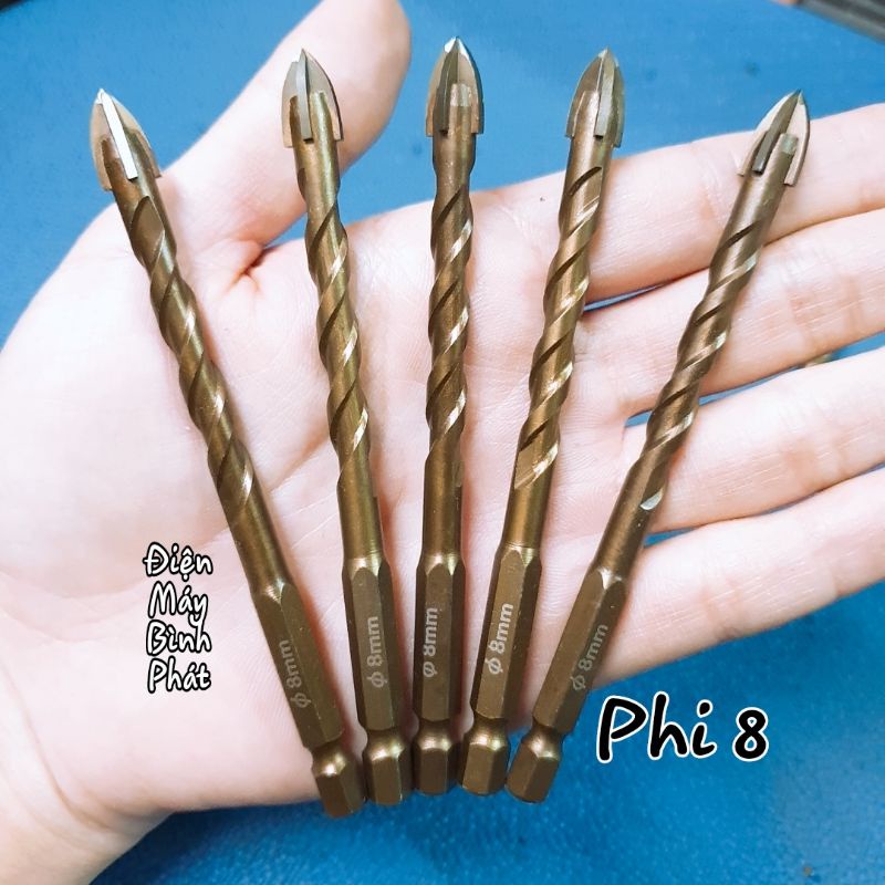 Mũi Khoan Đa Năng Chuôi Lục Giác Sịn Phi 4mm - 6mm -8mm-10mm-12mm