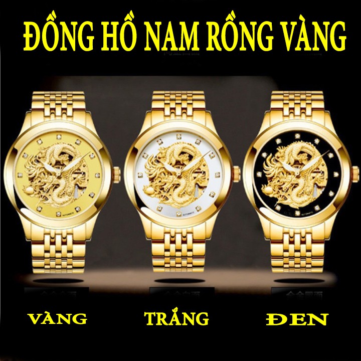 Đồng Hồ nam Automatic tivise mặt rồng dây đúc tặng thêm dây da