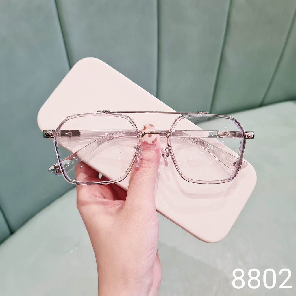 Gọng kính thời trang nam nữ Lilyeyewear mắt vuông to không độ chống ánh sáng xanh 8802 | BigBuy360 - bigbuy360.vn