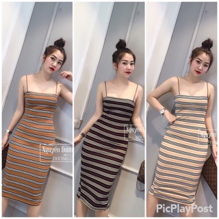 Váy Body Sọc Ngang Sang Chảnh