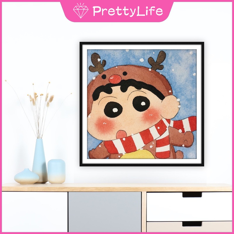Bộ Tranh Đính Đá 5D Tự Làm Hình Shin-Chan Nhật Bản 30x30cm / 40x40cm / 50x50cm