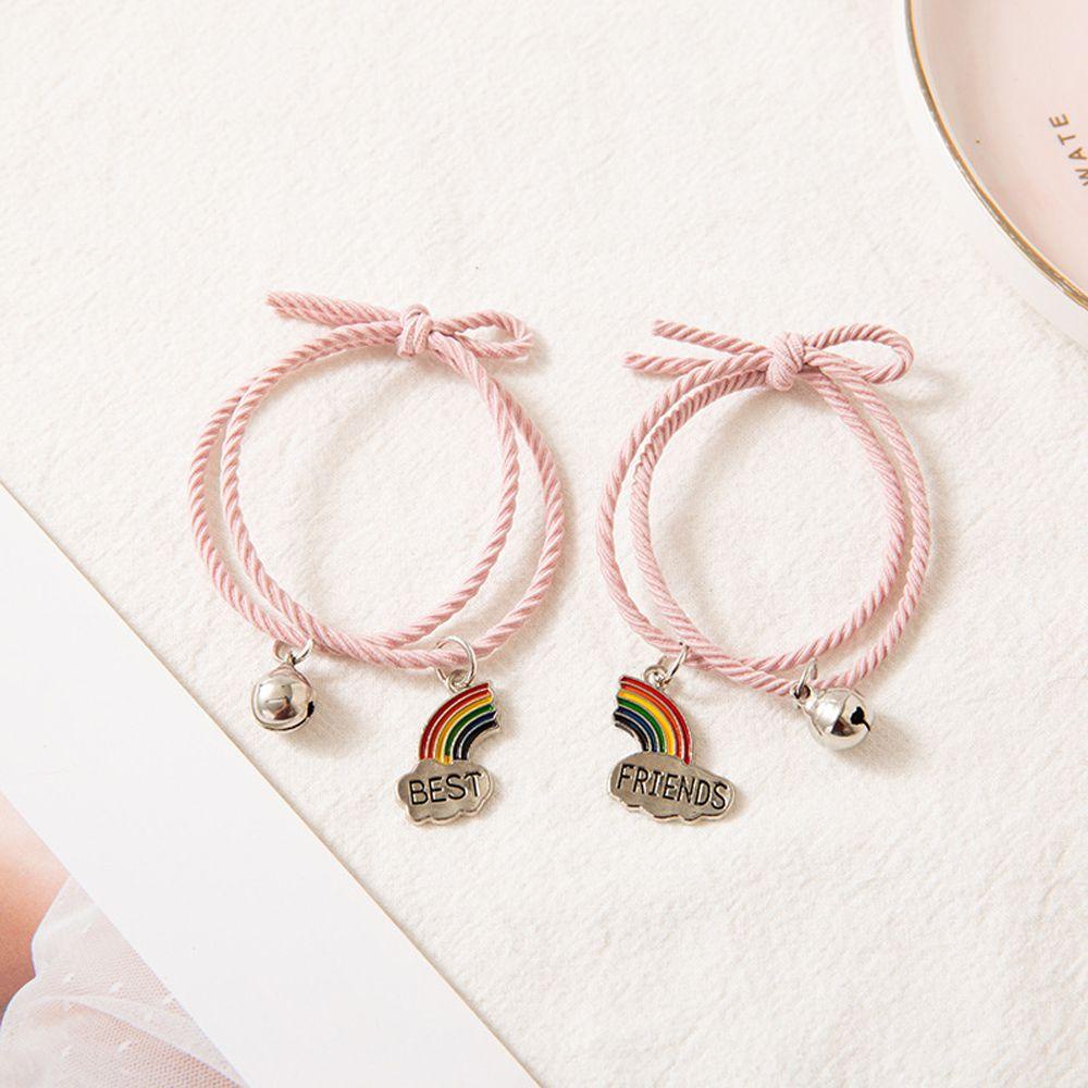 Set 2 Vòng Tay Dây Bện Mặt Hình Trái Tim Khắc Chữ Best Friend Thời Trang Cho Bạn Thân