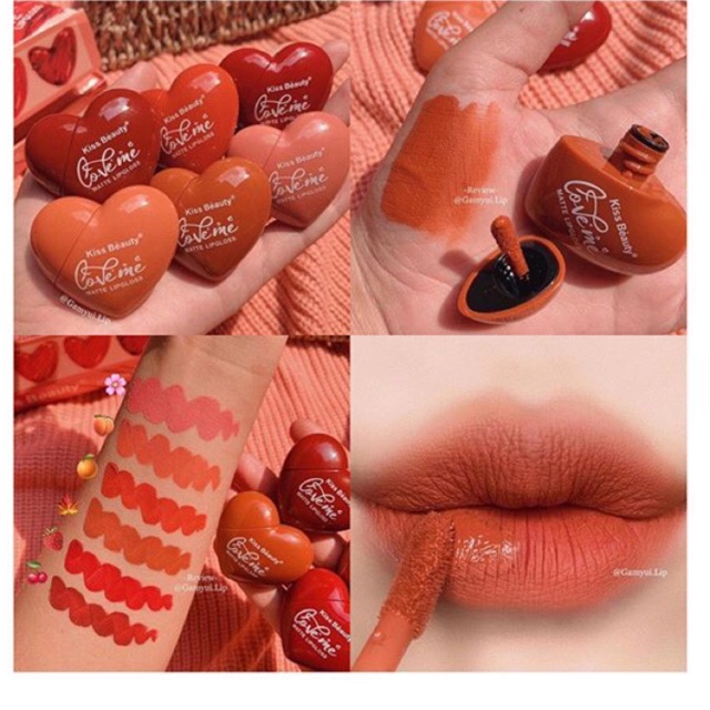Sét 6 son kem tim kiss beauty love me chính hãng