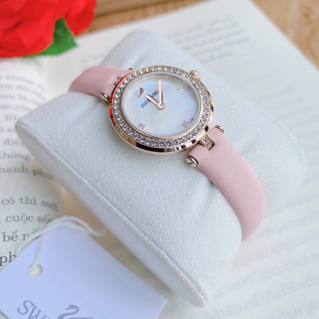 Đồng hồ nữ chính hãng Swarovski Aila Dressy Mini 5376648 - Máy Quartz pin - Kính cứng - Dây da hồng