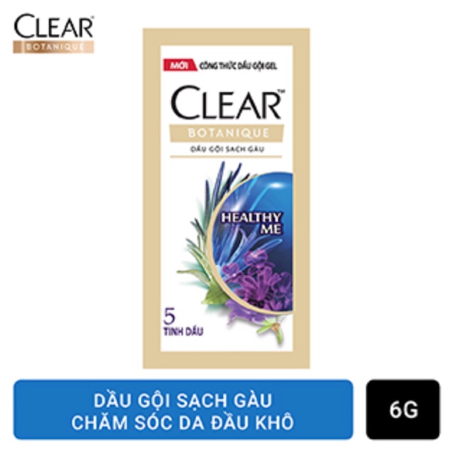 1 dây dầu gội Clear Botanique 5 tinh dầu 6g/1 gói