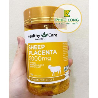 Viên Uống Nhau Thai Cừu Healthy Care Sheep Placenta 5000mg x 100 viên