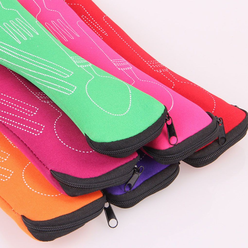 Túi đựng bộ đồ ăn bằng vải dù siêu nhẹ có khóa kéo