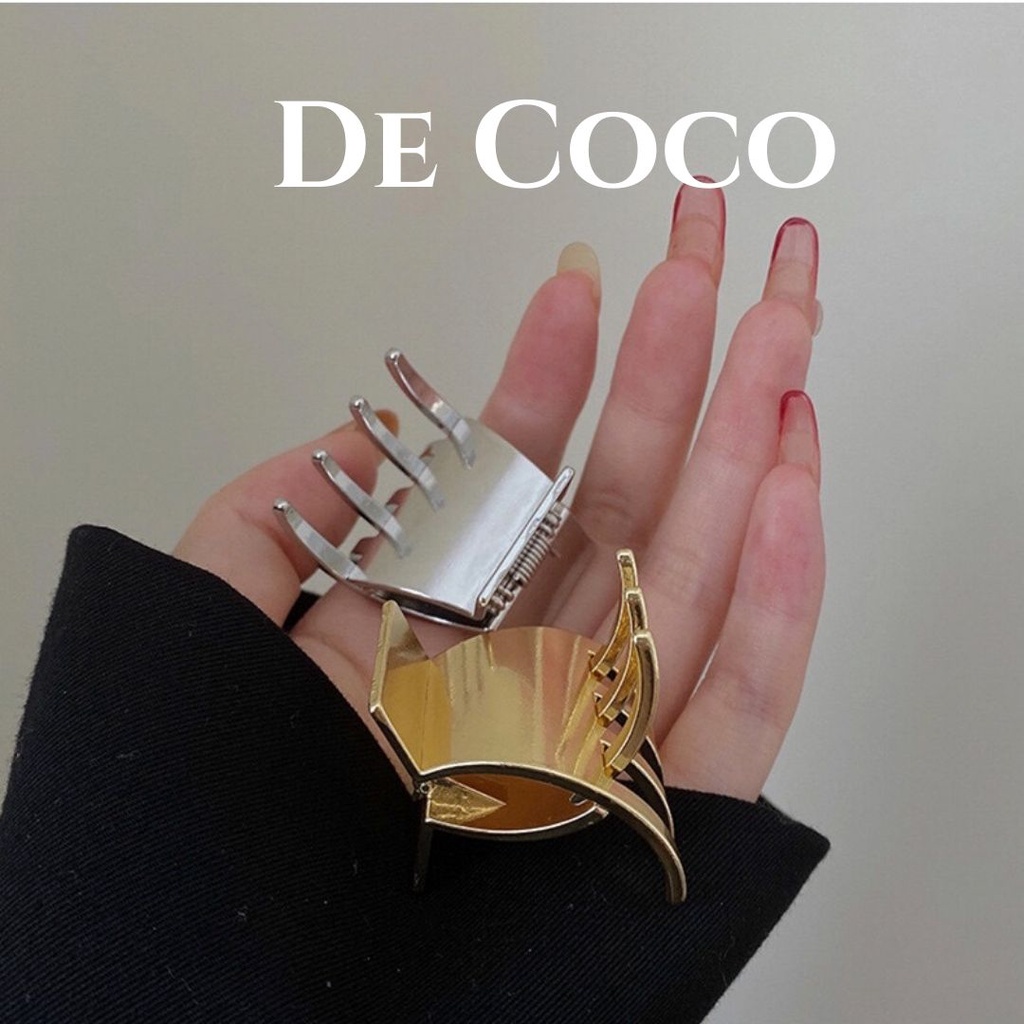 Kẹp tóc nữ, kẹp càng cua kim loại tráng gương De Coco decoco.accessories