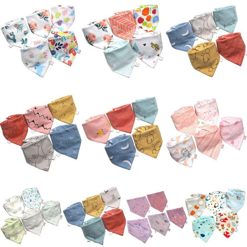 Set 5 yếm ăn cotton hình tam giác cho bé | WebRaoVat - webraovat.net.vn