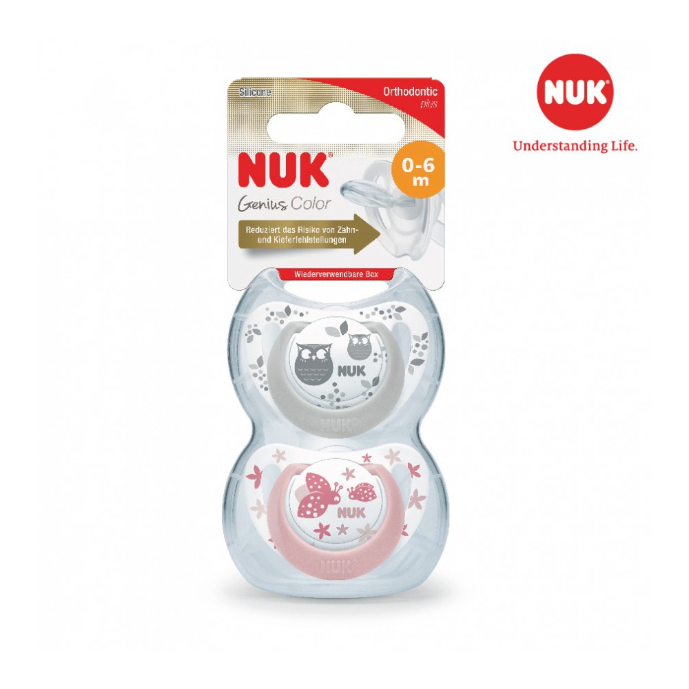 Bộ 2 ti giả NUK Genius silicone 0-6m, 6-18m