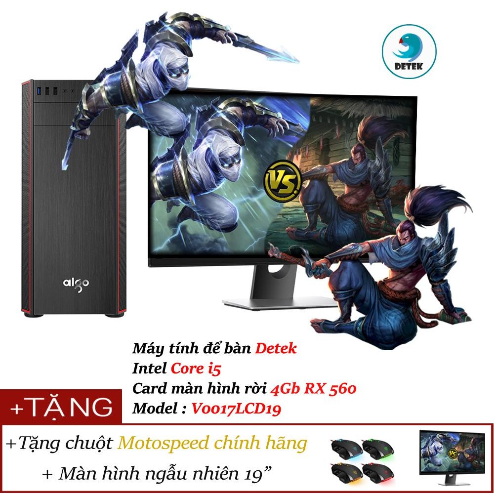 Máy tính để bàn Detek - Intel Core i5 Card màn hình rời 4Gb RX 560 Model : V0017LCD19