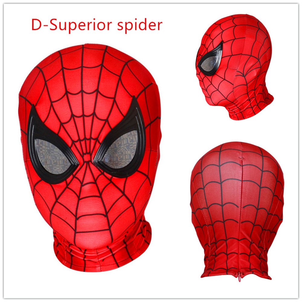 Mặt nạ hóa trang người nhện 3D chất liệu lycra độc đáo cho trẻ em/người lớn với dây kéo
