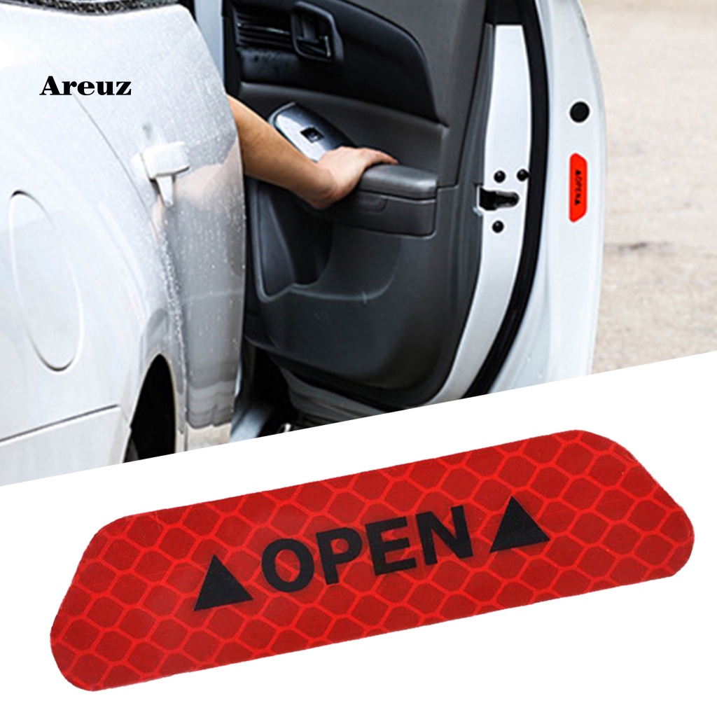 Bộ 4 Miếng Dán Phản Quang Tự Dính Trang Trí Cửa Xe Hơi