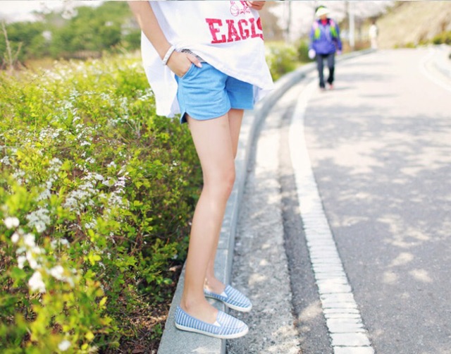 Quần sooc bầu Denim -QB007