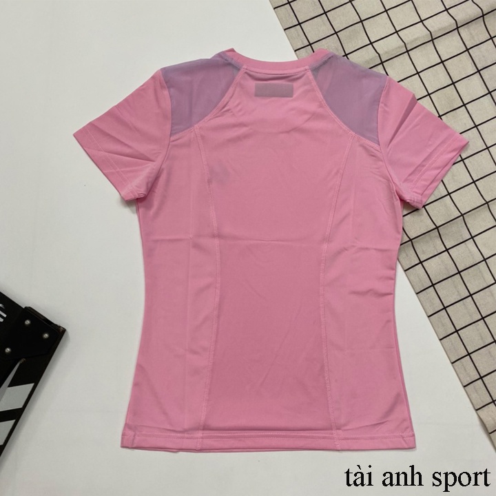 Áo nữ tập Gym, Yoga, Aerobic tay ngắn, chất thun 4 chiều - Naqiyayabei lưới lưng