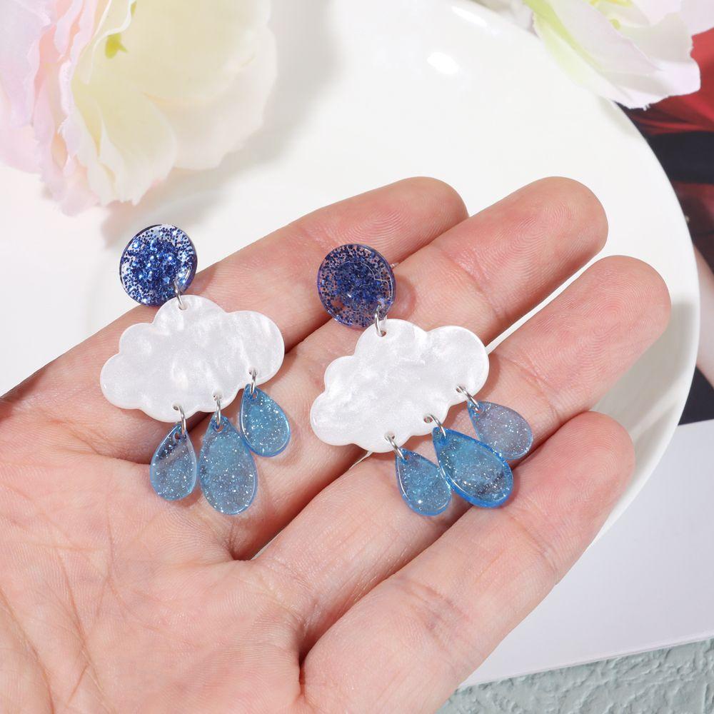 EUCA Bông Tai Hình Đám Mây Bằng Acrylic Thời Trang Cho Nữ