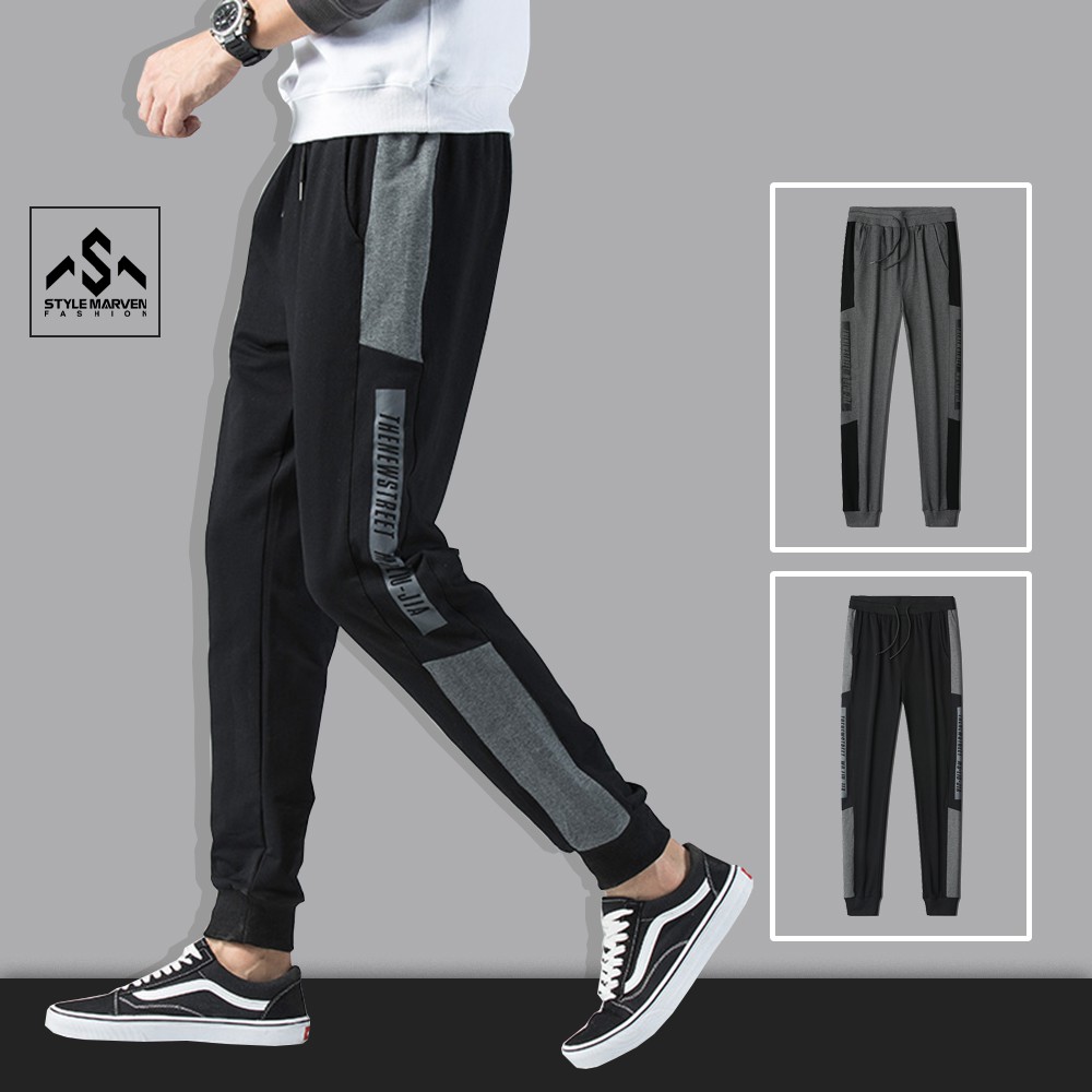 Quần jogger thể thao bo ống STYLE MARVEN nhấn chữ ở sườn nổi bật thời trang nam - JOGGER NAM 9000070