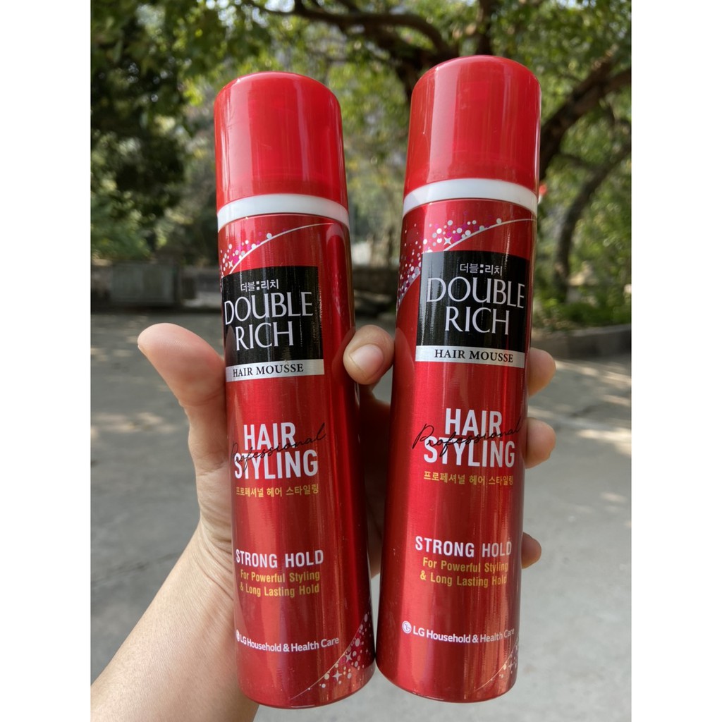 Mousse KEO BỌT Tạo Kiểu Tóc Double Rich Hair Mousse 150ml