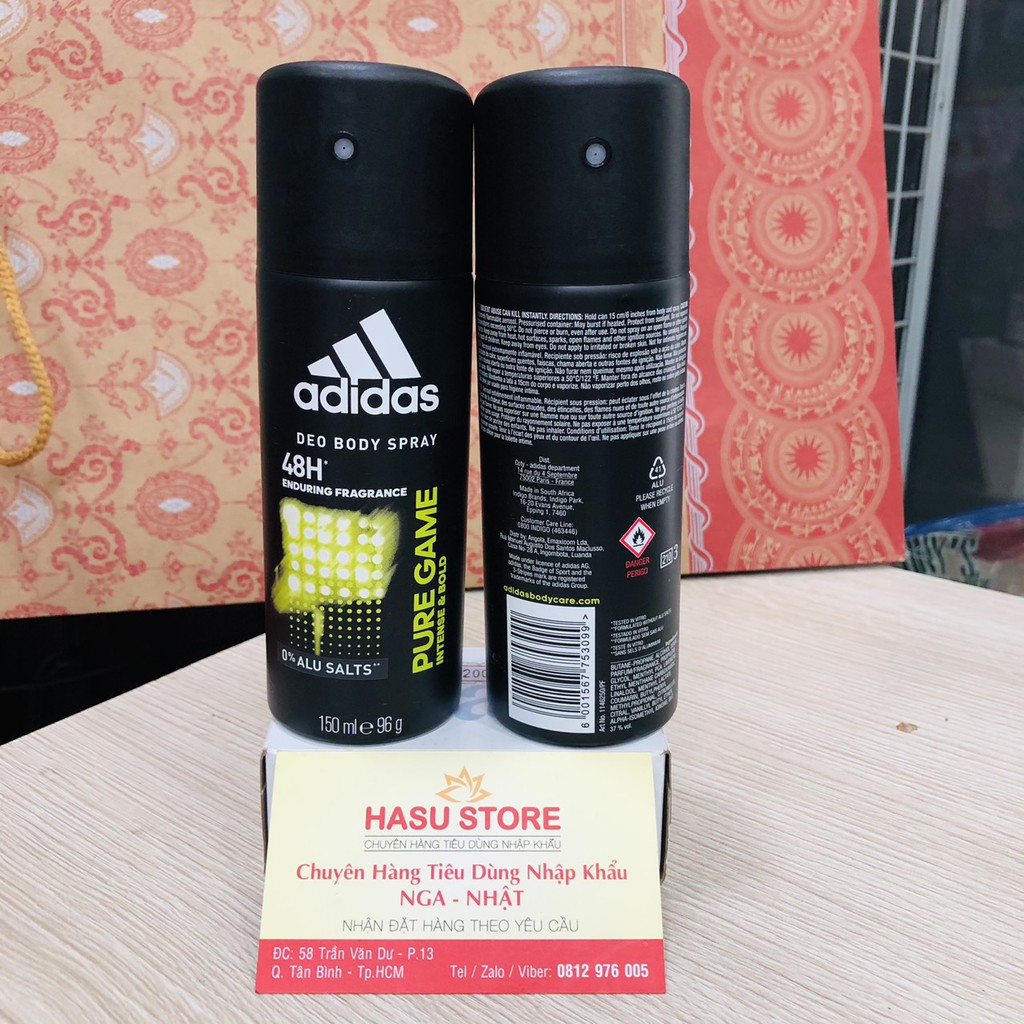 Chai xịt toàn thân nam Adidas Deo Body Spray 150ml của Châu Âu