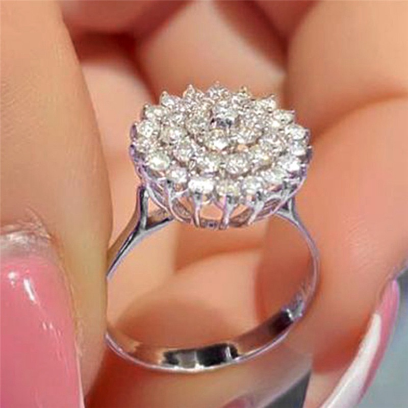 Nhẫn Hình Hoa Đính Đá Sang Trọng Cho Nữ