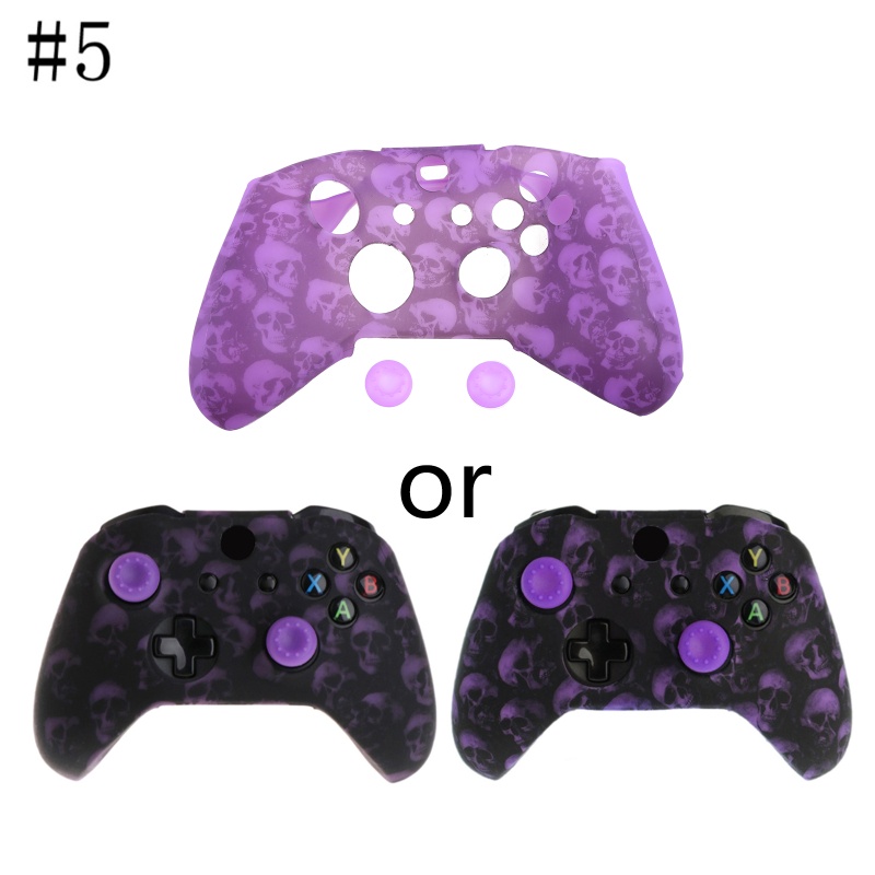 Bộ Vỏ Bọc Silicon Hình Đầu Lâu + 2 Nắp Đậy Cần Điều Khiển Cho XBox One X S