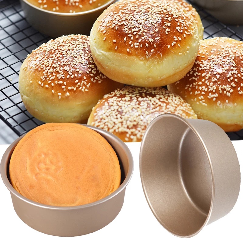 Khuôn Làm Bánh Hamburger Hình Tròn 4 Inch Bằng Hợp Kim Nhôm Chống Dính