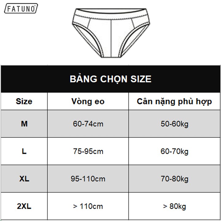 Combo gồm 04 siêu phẩm quần lót tam giác dệt kim cao cấp FATUNO