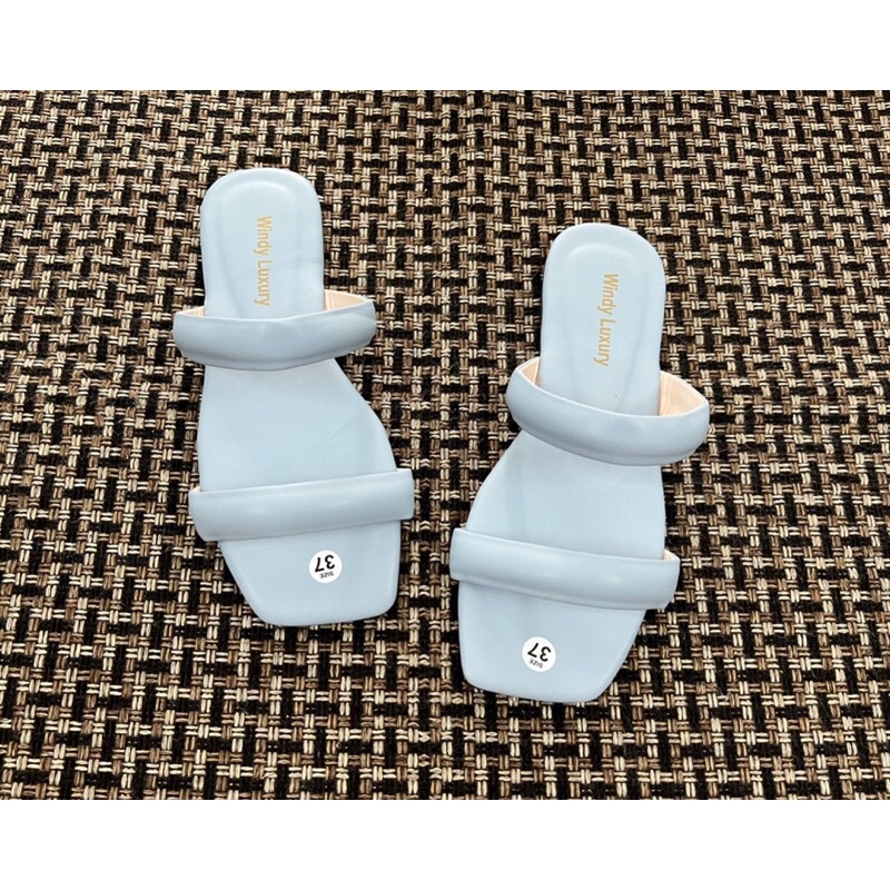 Dép lê nữ 2 quai phồng đế bệt siêu hot