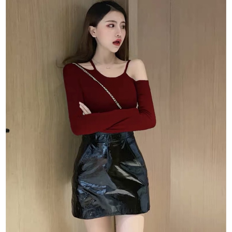 Áo lệch vai tay dài