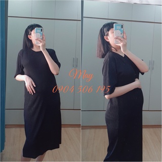 Váy bầu dáng suông dập li nhỏ, chất đẹp, mát