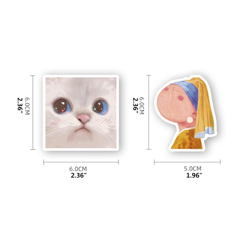 Set 50 Miếng Dán Trang Trí Dễ Thương Chống Thấm Nước