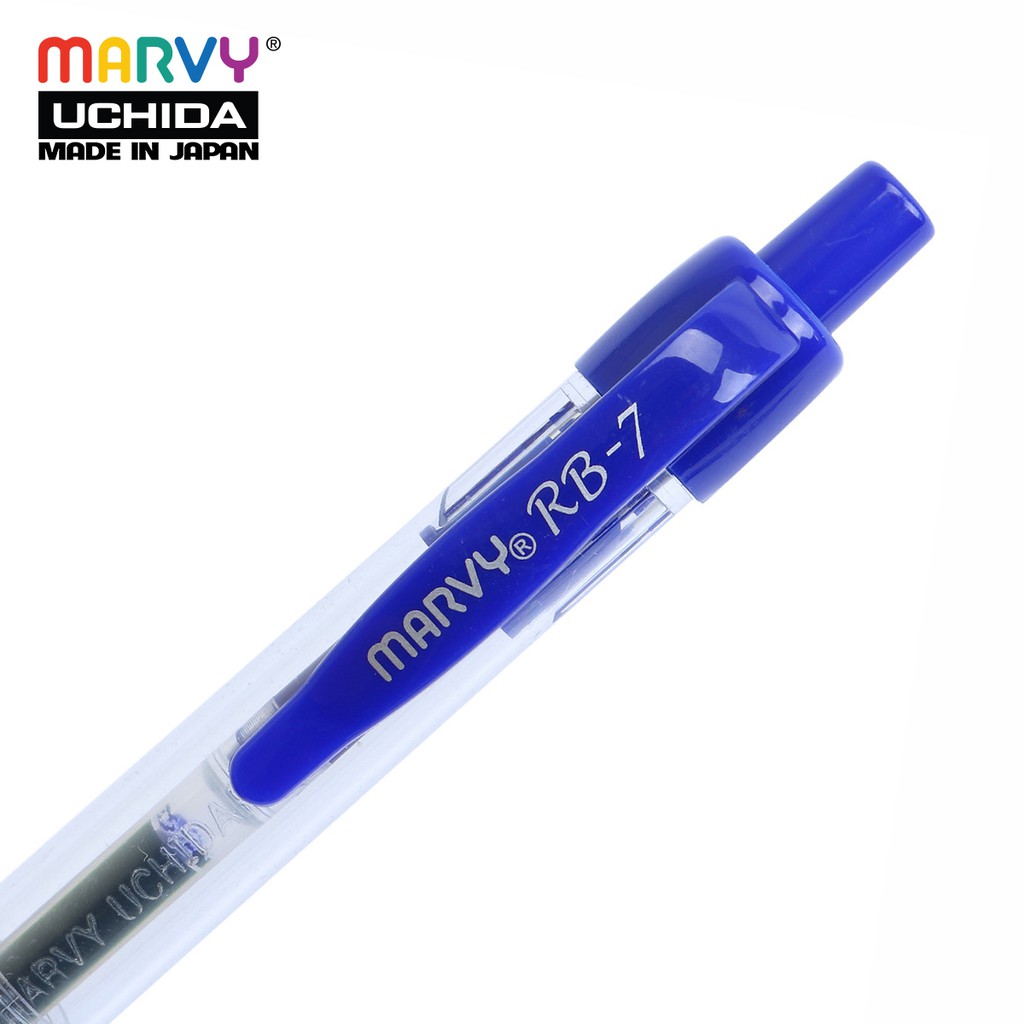 Combo 4 Bút bi bấm mực Đức Marvy Uchida RB7 ngòi 0.7 mm