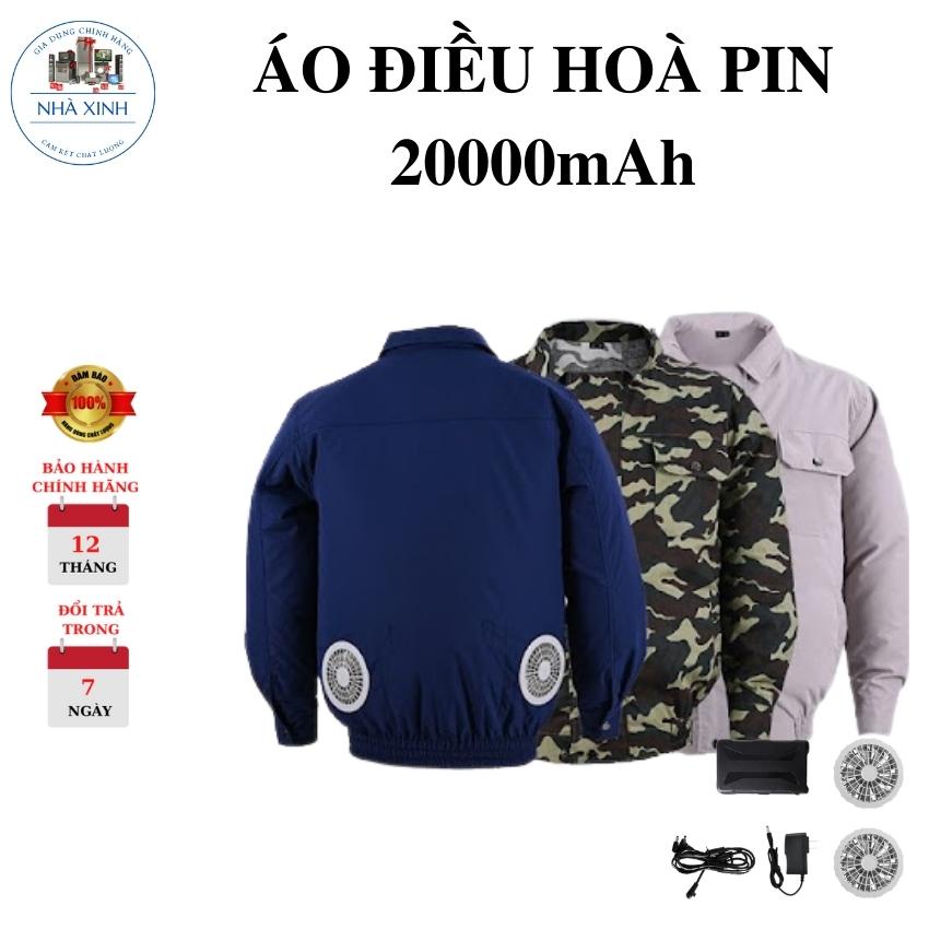 Áo Điều Hòa Nhật Bản công nghệ Nhật Bản, Pin 20000MAH Chạy 12-14H, chống nóng và chống tia tử ngoại, thoải mái làm việc.