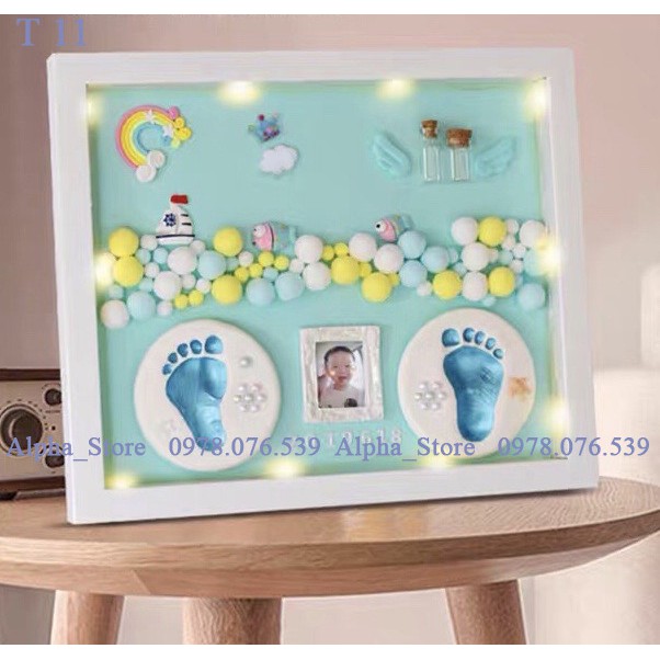 [Hàng có Sẵn]  Bộ khung ảnh in dấu tay chân cho bé