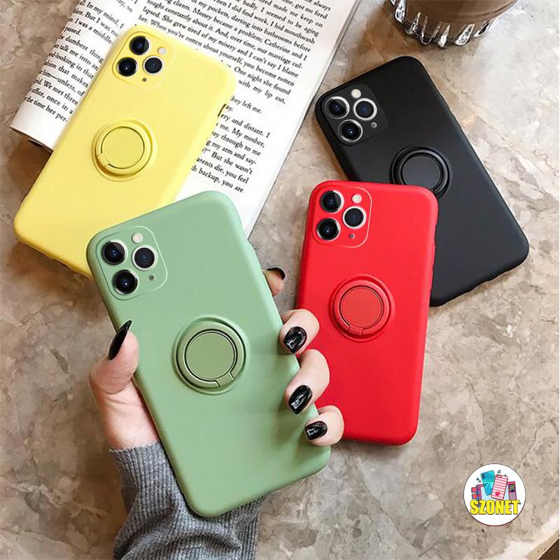 Ốp Điện Thoại Silicone Mềm Mỏng Chống Sốc Có Vòng Nhẫn Cho iPhone 14 13 12 11 Pro MAX X XR XS MAX 8 7 Plus + SE 2020