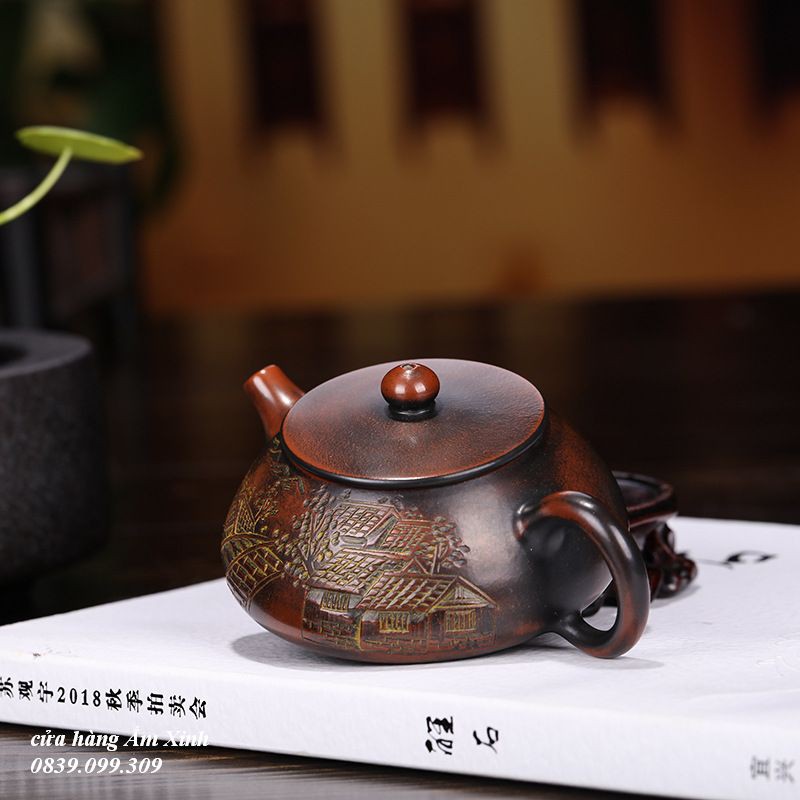 Ấm Tử Nê Khâm Châu Thạch Biều 140 ml (Lọc tổ ong)