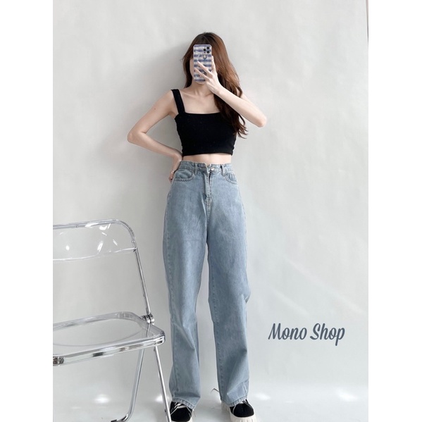 quần jean ống suông ba màu, quần jean basic ống suông chất đẹp Ảnh thật/ sẵn