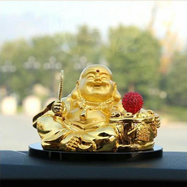 Tượng Phật Di Lặc chạy năng lượng mặt trời để bàn làm việc và taplo ô tô,mang lai an lành
