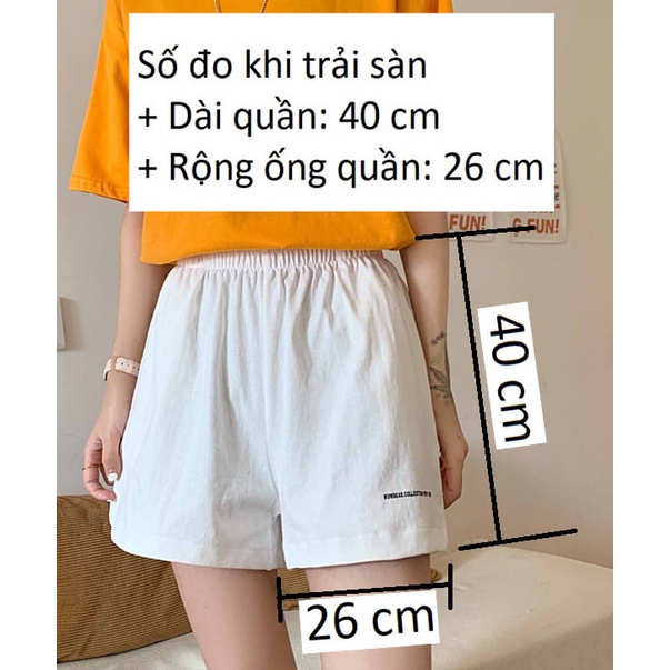 SUQ009 Quần đùi ngắn đen trắng nam nữ cạp chun lưng cao ống rộng Ulzzang Quần sooc short cộc unisex Hàn Quốc cute trẻ