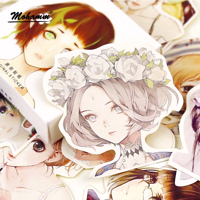 Set 45 sticker trang trí tập ảnh/làm đồ thủ công họa tiết dễ thương