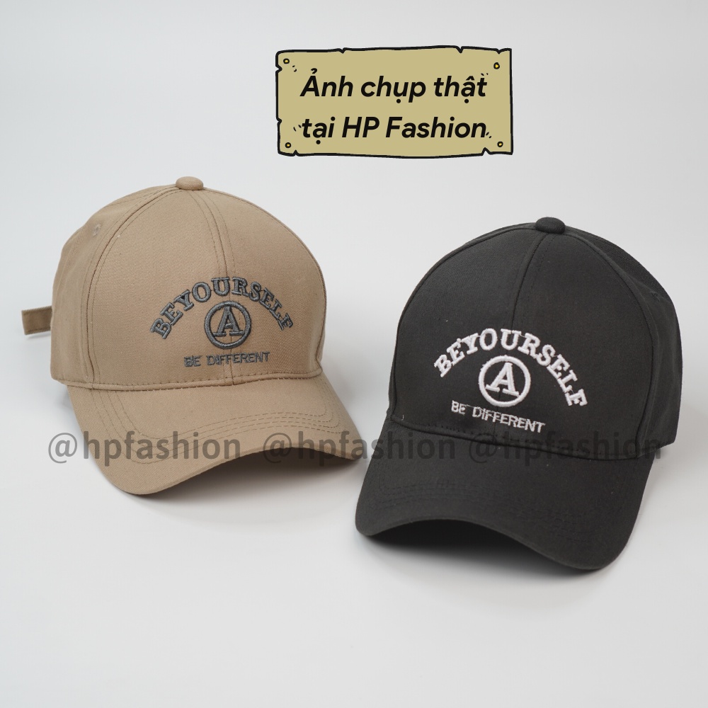 Mũ lưỡi trai ❤️ Nón kết thêu chữ BE YOUR SELF chất kaki cao cấp form unisex nam nữ N92 - Happy Style