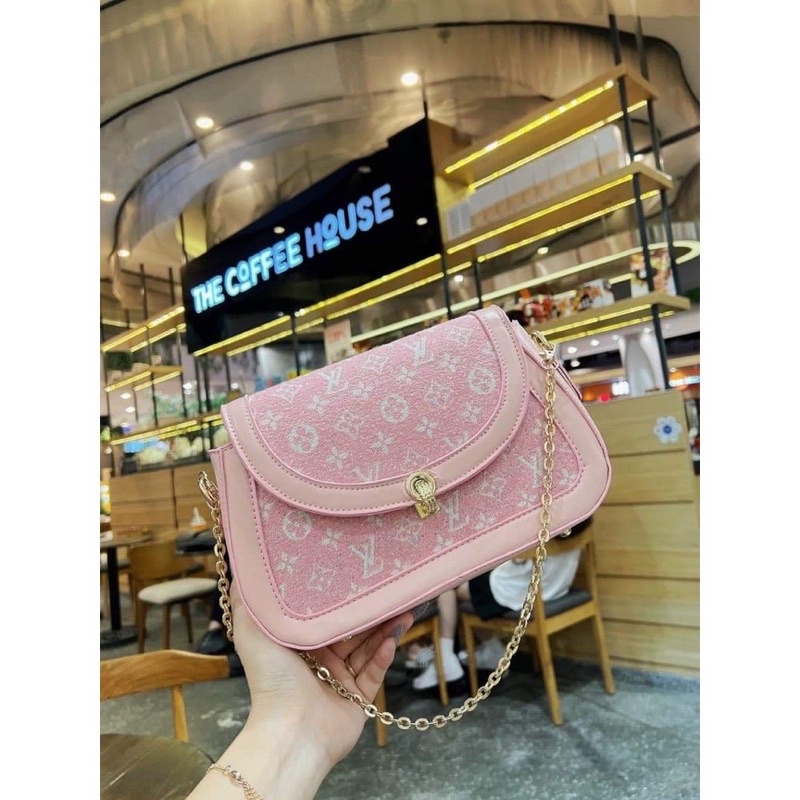 Túi Xách Nữ Kẹp Nách Hoạ Tiết Eo Vì, Túi Nữ Đeo Chéo Khoá Tròn Dây Bản To