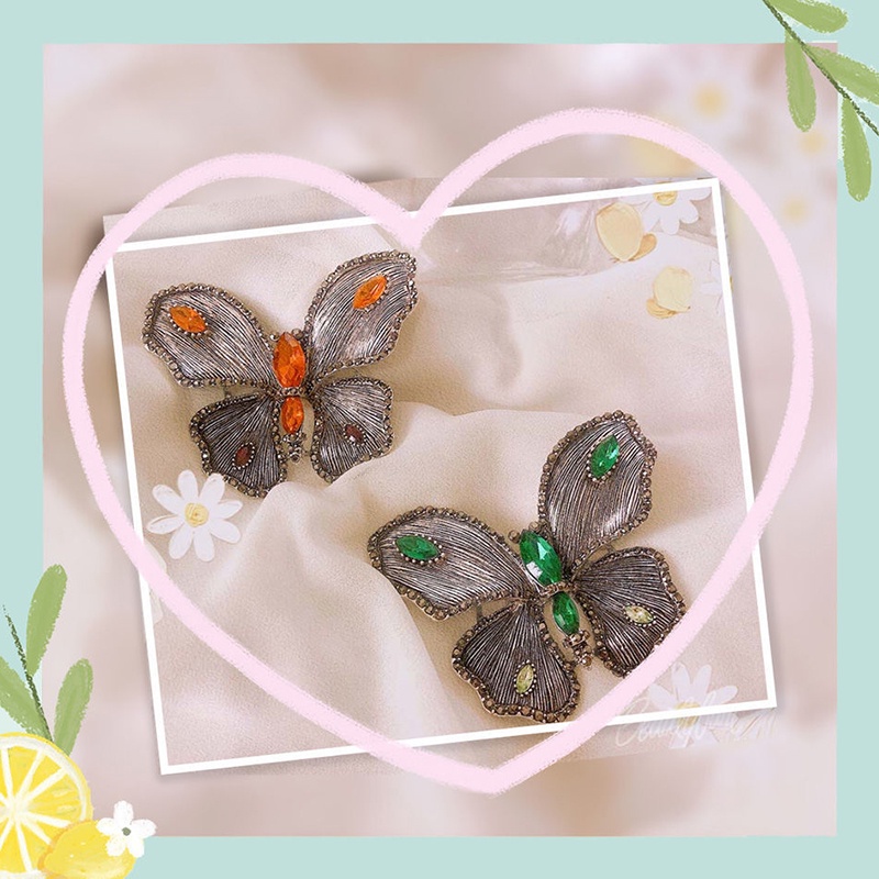 Ghim Cài Áo Hình Bướm Đính Đá Phong Cách Retro Thời Trang Cho Nữ