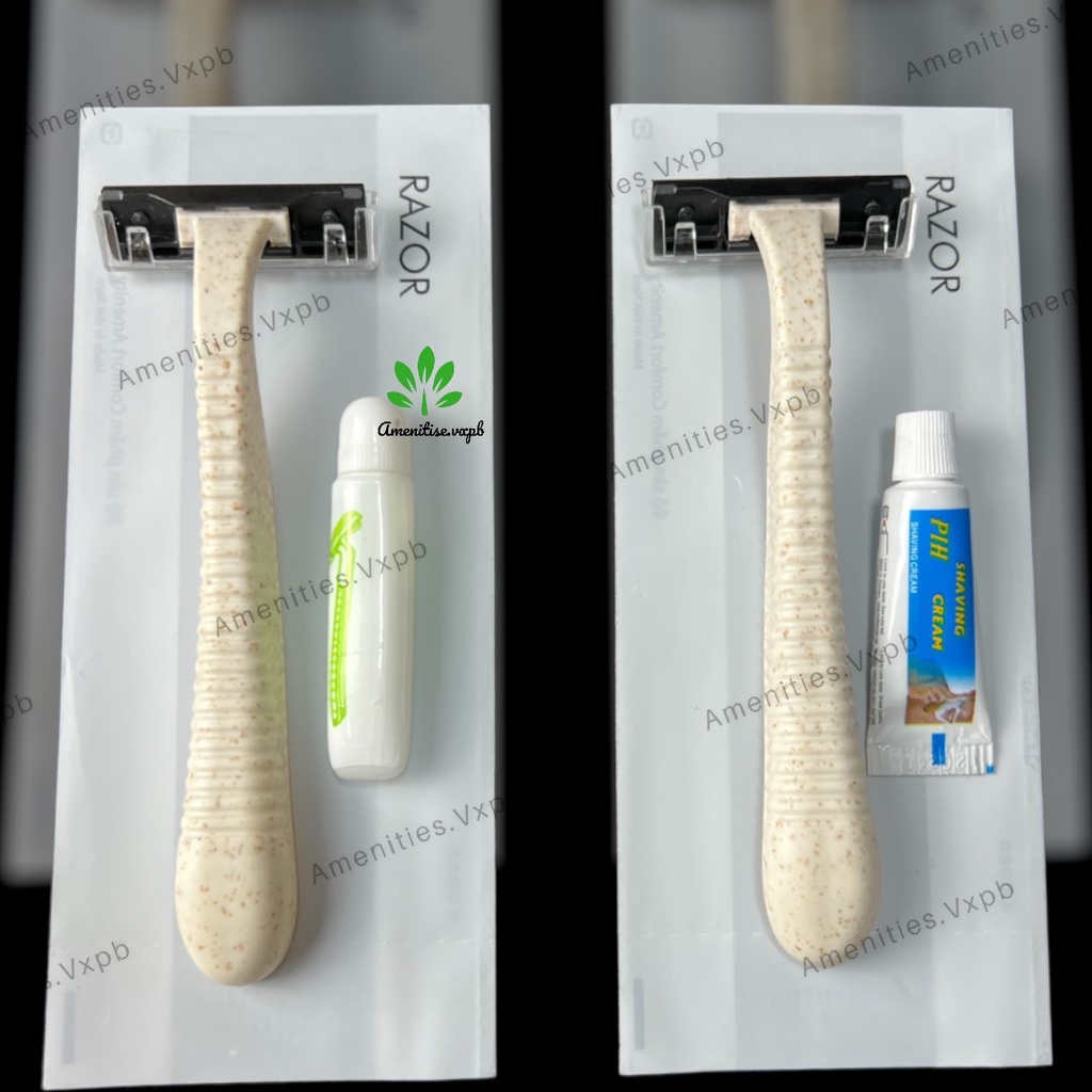 [100] dao cạo râu lúa mạch vỏ túi trắng sữa cho khách sạn, homestay, homestay, villa... (có nhận in logo,thông tin)