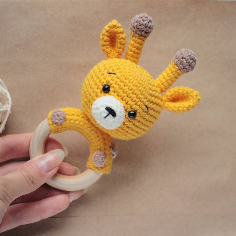 [FREESHIP + HANDMADE] Lục lạc cầm tay HƯƠU CAO CỔ 5, móc tay 100% len chất lượng cao, an toàn tuyệt đối cho bé
