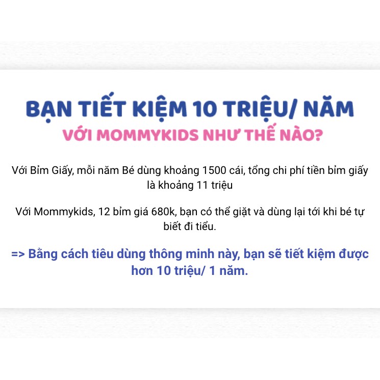 Combo mua 10 tặng 2 - Loại 4 lớp vải thấm - Bỉm Vải chống hăm Mommykids Ban ngày FreeSize dùng cho bé từ 1-24 tháng tuổi