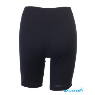 ❀May-nữ Quần Legging Ngắn Co Giãn Eo Cao Đan Gân Màu Trơn Quần Thường Ngày Mồ Hôi