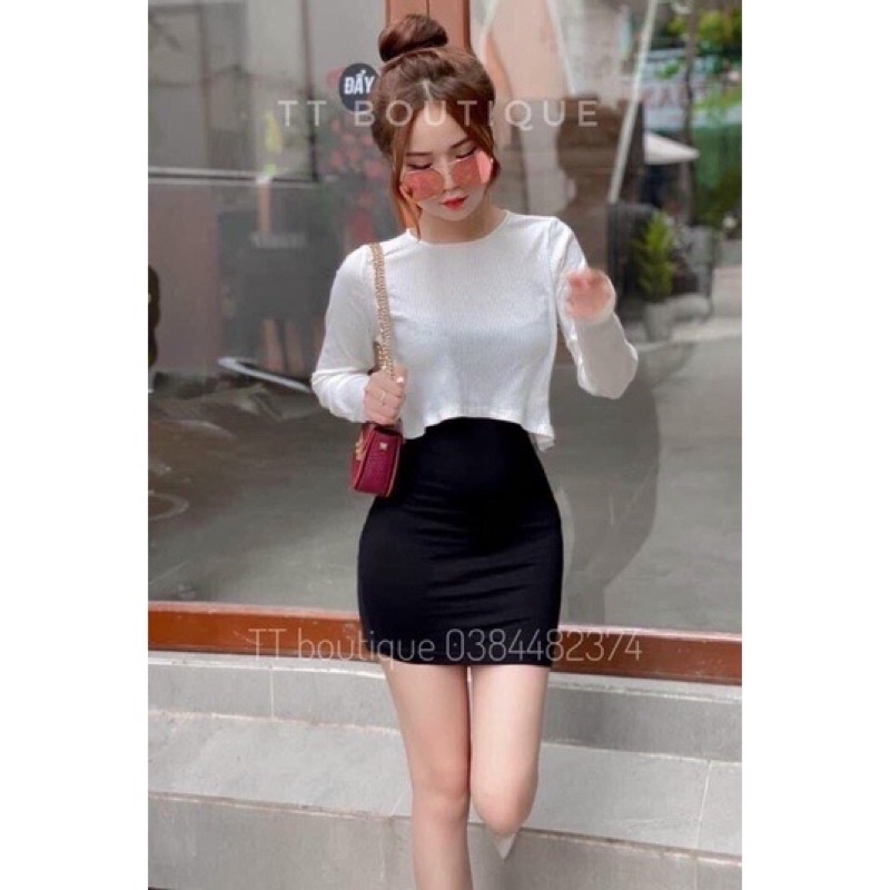 ĐẦM BODY 2 DÂY KÈM KHOÁT NGOÀI SET VÁY HAI DÂY KÈM KHOÁT THUN DÀY DẶN